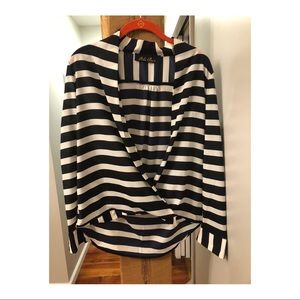 Navy and White Silk Shirt